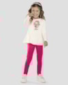 Conjunto Infantil Menina Blusa Manga Longa e Legging - Kely Kety - Branco-bf3fb0d3-e1b6-47b9-bc7a-0cef2c02c0c6