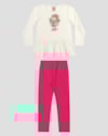 Conjunto Infantil Menina Blusa Manga Longa e Legging - Kely Kety - Branco-a4d43909-7ba8-4ea2-a2cf-3d698203f03c