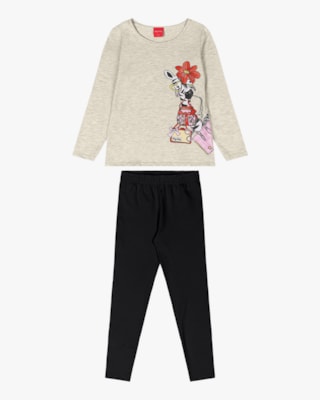 Conjunto Infantil Menina Blusa Manga Longa e Legging - Kely Kety - Mescla-10