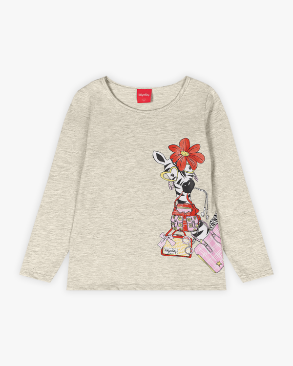 Conjunto Infantil Menina Blusa Manga Longa e Legging - Kely Kety - Mescla