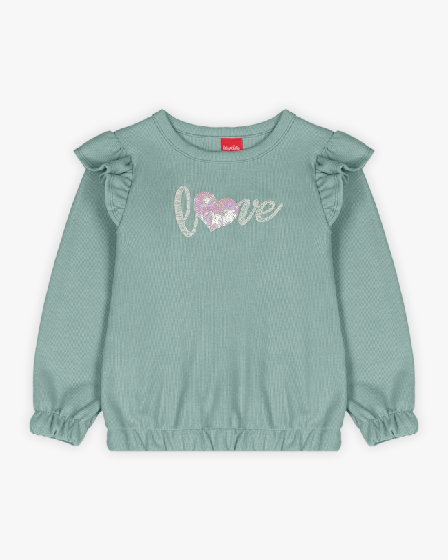 Conjunto Infantil Menina Blusão com Babado e Calça - Kely Kety - Verde-9e43a61b-bd18-4b11-8b90-f2ebe1f205d5