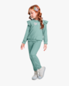 Conjunto Infantil Menina Blusão com Babado e Calça - Kely Kety - Verde-26658c3a-5e02-4d8d-ab3b-aac390823a5c