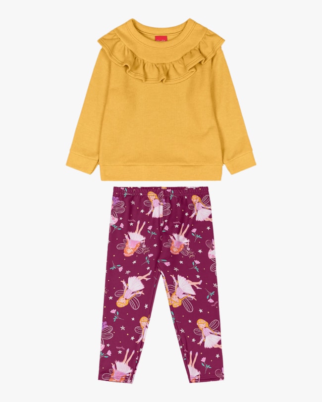 Conjunto Infantil Menina Blusão com Babado e Legging - Kely Kety - Amar-01-251465c4-f565-4e57-8324-c639aa05ff8b