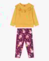 Conjunto Infantil Menina Blusão com Babado e Legging - Kely Kety - MOSTARDA-43eca1a6-1b3a-48ba-ba51-24a82431363f