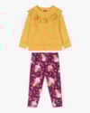 Conjunto Infantil Menina Blusão com Babado e Legging - Kely Kety - MOSTARDA-4940ee17-1eb9-408b-8935-04ca9b3164bc