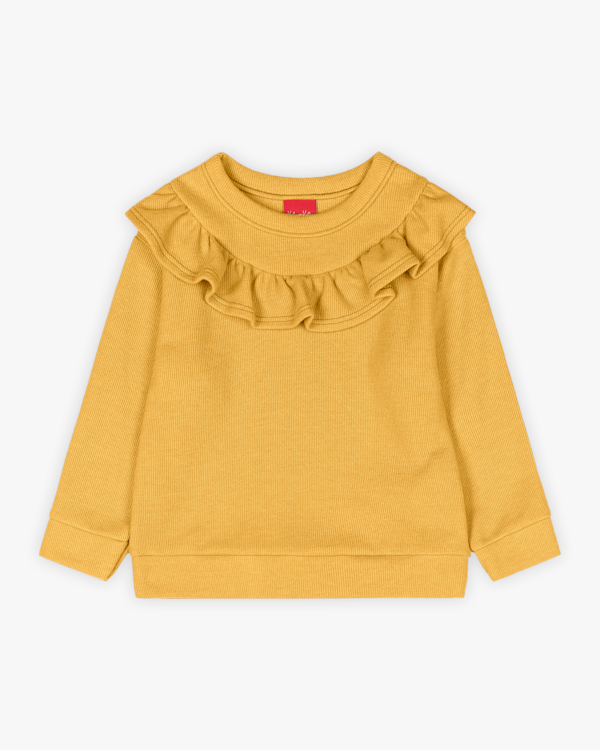 Conjunto Infantil Menina Blusão com Babado e Legging - Kely Kety - MOSTARDA