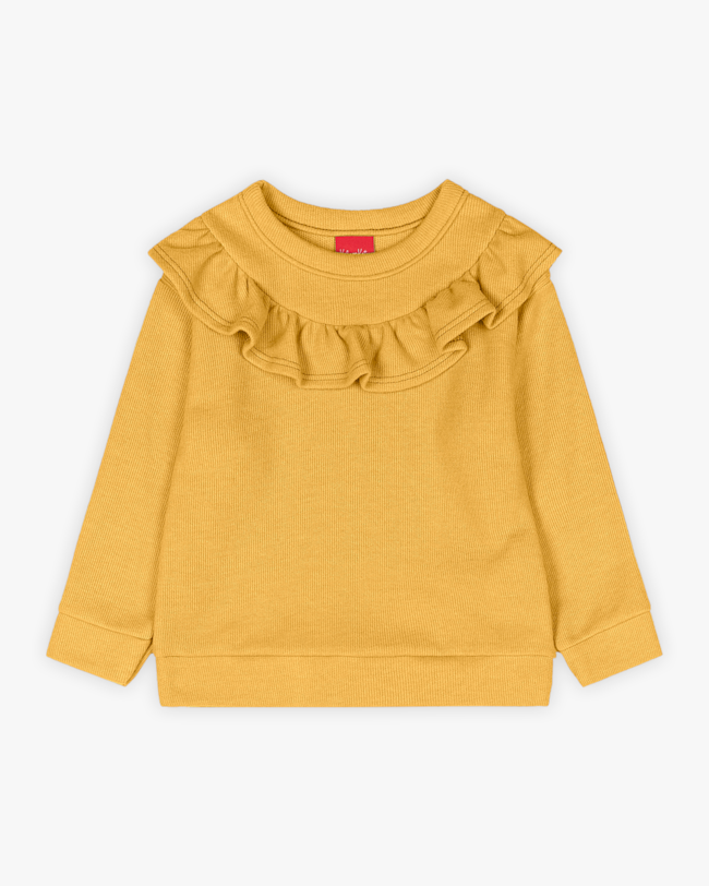 Conjunto Infantil Menina Blusão com Babado e Legging - Kely Kety - MOSTARDA-8067a2a3-a733-47af-9841-daba1b2240f9