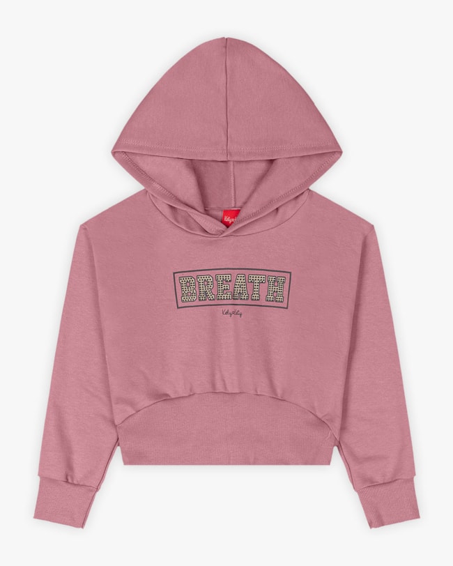 Conjunto Infantil Menina Blusão com Capuz e Calça - Kely Kety - Rose-5754da8e-054d-489e-b4aa-03144795631a