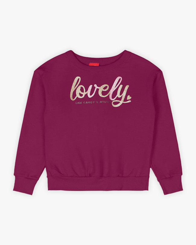 Conjunto Infantil Menina Blusão com Estampa e Calça - Kely Kety - Marsala-211fff50-efc7-4606-8423-d36a9cd21ec1