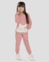 Conjunto Infantil Menina Blusão e Calça em Moletom - Kely Kety - Rosa-31553ad9-5485-4158-9ef3-c91a054f89fb