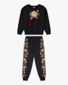 Conjunto Infantil Menina Blusão e Calça Estampa Flores - Kely Ketly - Preto-10-611ec88c-110f-41de-8593-fcb49267a107