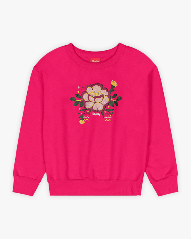 Conjunto Infantil Menina Blusão e Calça Estampa Flores - Kely Kety - Cherry-27d129a4-1262-42cc-a4f8-59b3cec0beb2