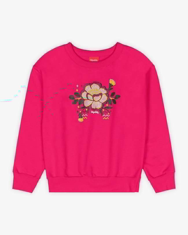 Conjunto Infantil Menina Blusão e Calça Estampa Flores - Kely Kety - Cherry-66a46b81-cc7e-4bb5-ace6-3ed3829b1562