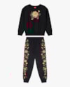 Conjunto Infantil Menina Blusão e Calça Estampa Flores - Kely Kety - Preto-b7df04e4-6751-4240-9ef3-573ce9bb0be6