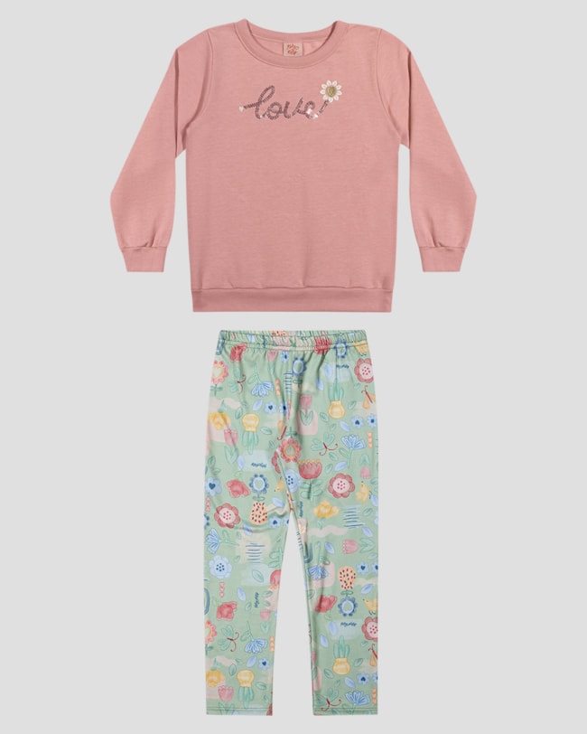 Conjunto Infantil Menina Blusão e Legging Estampada - Kely Kety - Rosa-7c94cbe9-1f0c-4def-99b8-777a3787aa88