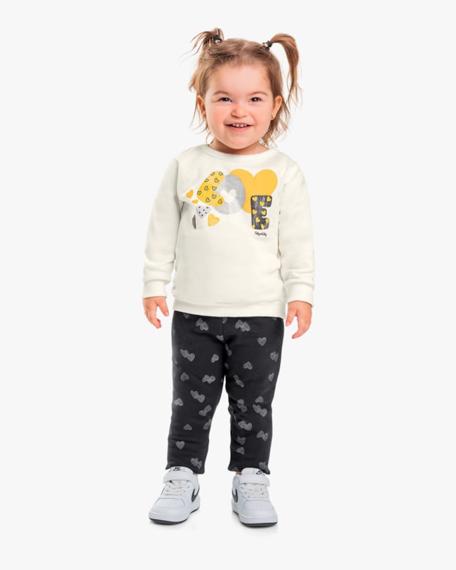 Conjunto Infantil Menina Blusão e Legging Estampado - Kely Kety - Natural-ff33ca5d-430a-4ea6-9b62-cebf79a74b71