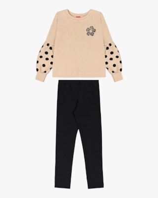Conjunto Infantil Menina Blusão e Legging - Kely Kety - Deserto-10