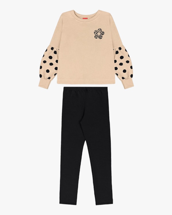 Conjunto Infantil Menina Blusão e Legging - Kely Kety - Deserto