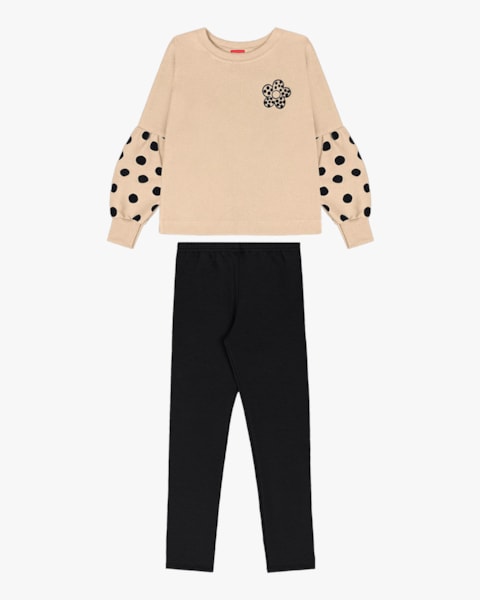 Conjunto Infantil Menina Blusão e Legging - Kely Kety - Deserto