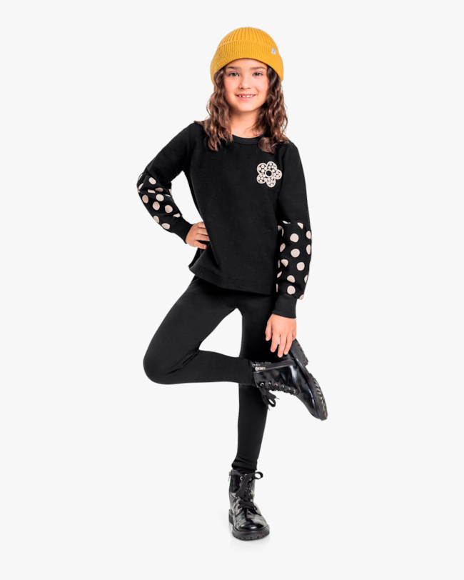 Conjunto Infantil Menina Blusão e Legging - Kely Kety - Preto-824bb0cc-f431-4810-bf38-ae300af654fc