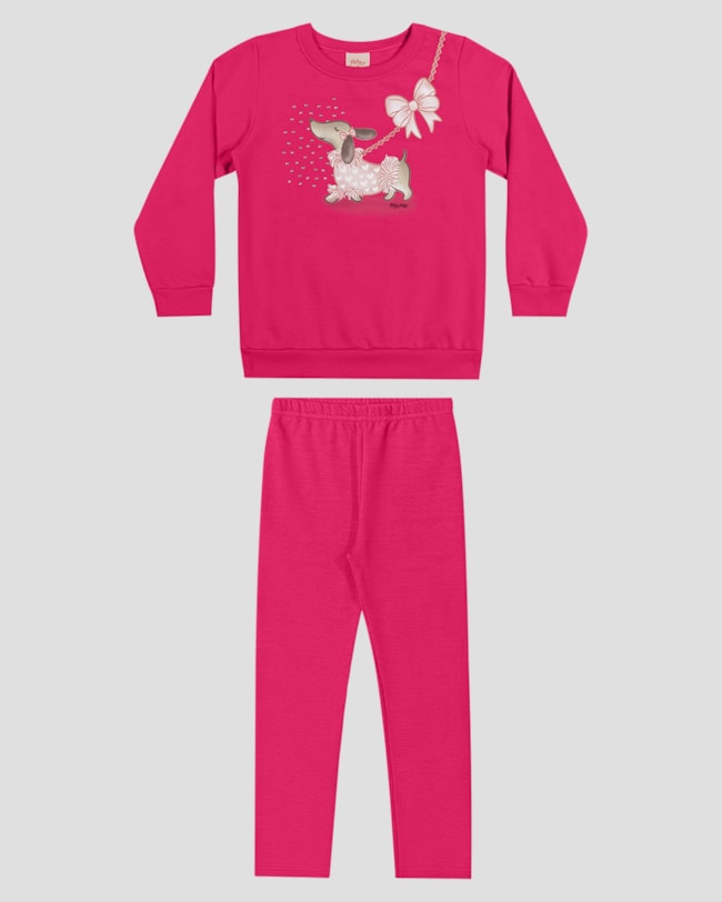 Conjunto Infantil Menina Blusão e Legging - Kely Kety - Rosa-6ca9c72c-bfa6-4629-9238-8e265b7d6967
