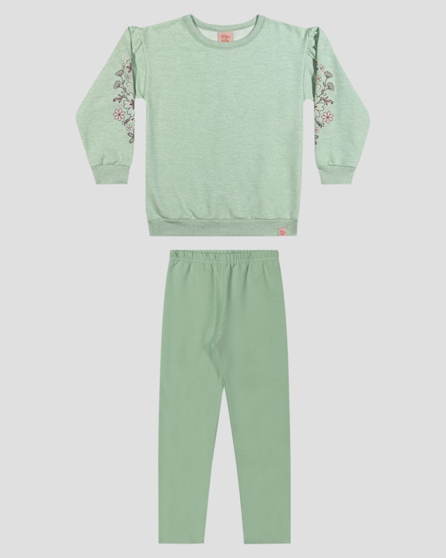 Conjunto Infantil Menina Blusão e Legging - Kely Kety - Verde-f0a18924-e16b-43d1-9783-499ca6a1e3dd