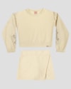 Conjunto Infantil Menina Blusão e Saia Moletom Persa - Kely Kety - Bege-1e576583-0942-4573-9928-298a57dbb617