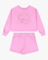 Conjunto Infantil Menina Blusão e Shorts em Moletom - Kely Kety - Rosa-e33a7943-315c-44af-ba9f-8a53253308b6
