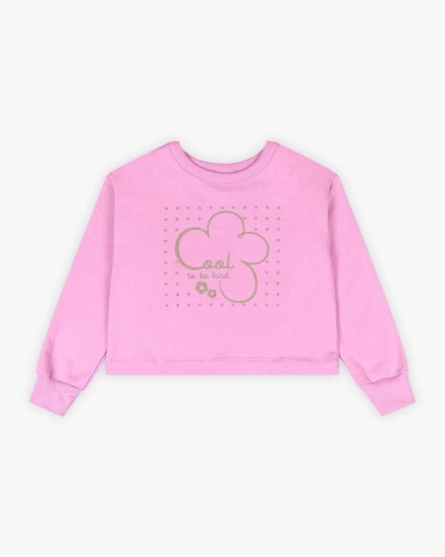 Conjunto Infantil Menina Blusão e Shorts em Moletom - Kely Kety - Rosa-0d0ced5d-a165-44d3-bf96-fccbd89e92da