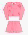 Conjunto Infantil Menina Blusão e Shorts Kely Kety - Rosa-7983f57e-82c3-4170-ba34-f4b50623f745