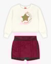 Conjunto Infantil Menina Blusão e Shorts-Saia - Kely Kety - Natural-2ef86380-5d74-4c69-92c5-53a5ae718237