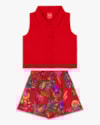 Conjunto Infantil Menina Camisa e Shorts - Kely Kety - Carmim-7d3601ff-040a-42a0-b5f1-e982335837f8