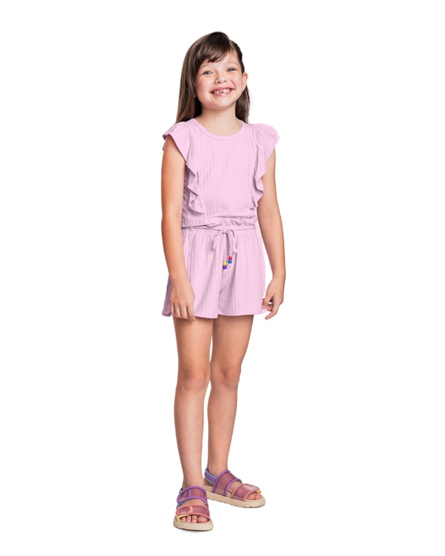 Conjunto Infantil Menina Canelado com Babados - Kely Kety - Astral-001a1ced-7dda-4c49-b4a5-a3cdaed332e9
