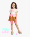 Conjunto Infantil Menina com Blusa Amarração e Shorts - Kely Kety - Natural-7112472c-c425-4e1b-a2bc-8965790c728a
