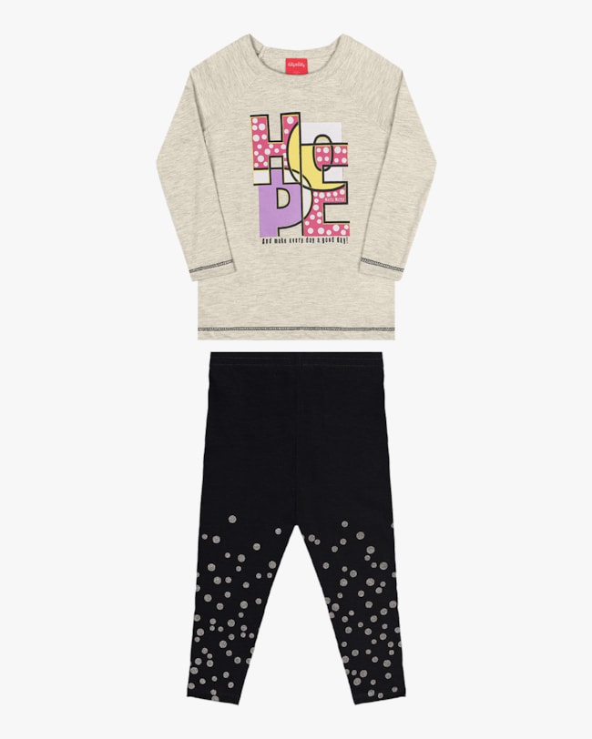 Conjunto Infantil Menina com Blusa e Legging Kely Kety -Mescla-d8d51843-6be7-4c35-8ebc-a9f817666d16