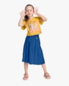 Conjunto Infantil Menina com Blusa e Saia Midi - Kely Kety - Mostarda-e538e19e-c5a5-4c31-8820-d83c09fca6c4