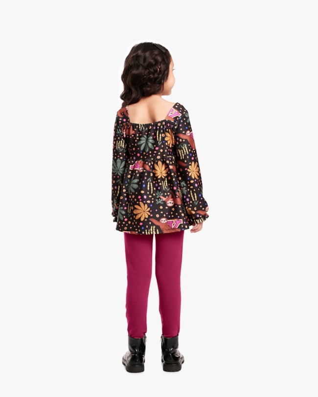 Conjunto Infantil Menina com Blusa Manga Longa Estampada - Kely Kety - Preto-b0b8ab7f-0673-4901-9d55-bdb317285720