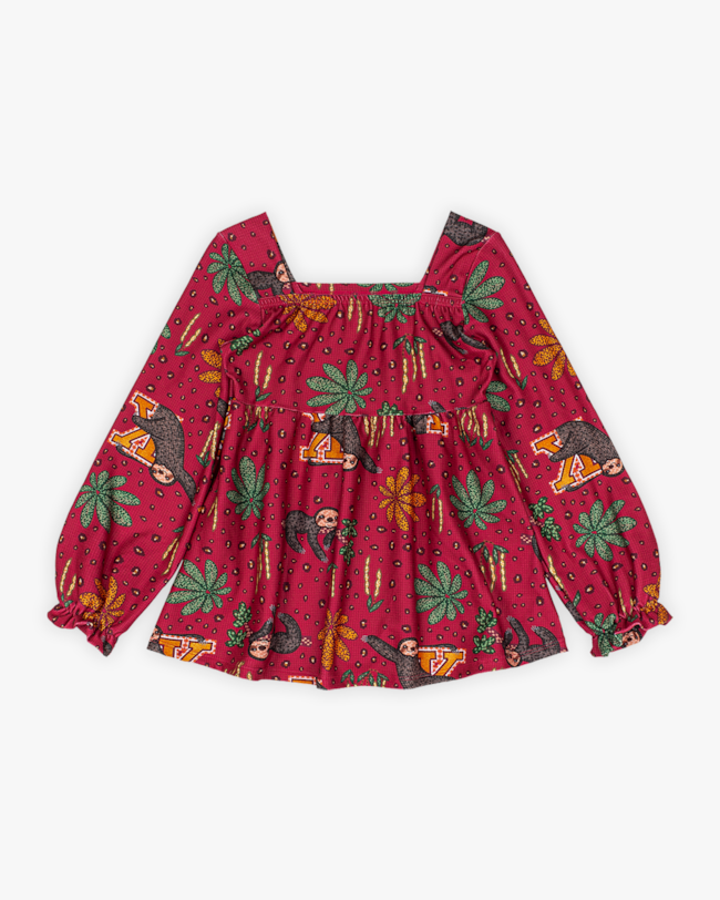Conjunto Infantil Menina com Blusa Manga Longa Estampada - Kely Kety - Wine-dfaebd39-01f7-496c-b17f-47289fa5de9b
