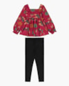 Conjunto Infantil Menina com Blusa Manga Longa Estampada - Kely Kety - Wine-1b996a6a-304c-459e-9bb5-4dde1ef2abca