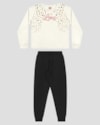 Conjunto Infantil Menina com Blusão e Calça - Kely Kety - Branco-54d57e1e-2908-45bc-b6ab-cb55ae9ac9d1