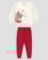 Conjunto Infantil Menina com Blusão e Calça Moletom - Kely Kety - Branco-e297451f-1173-4f05-99d0-e716d7399315