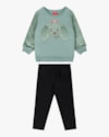 Conjunto Infantil Menina com Blusão Estampa Cachorrinho - Kely Kety - Verde-e30d43ac-5545-4fb4-9d8a-eac362a613d7