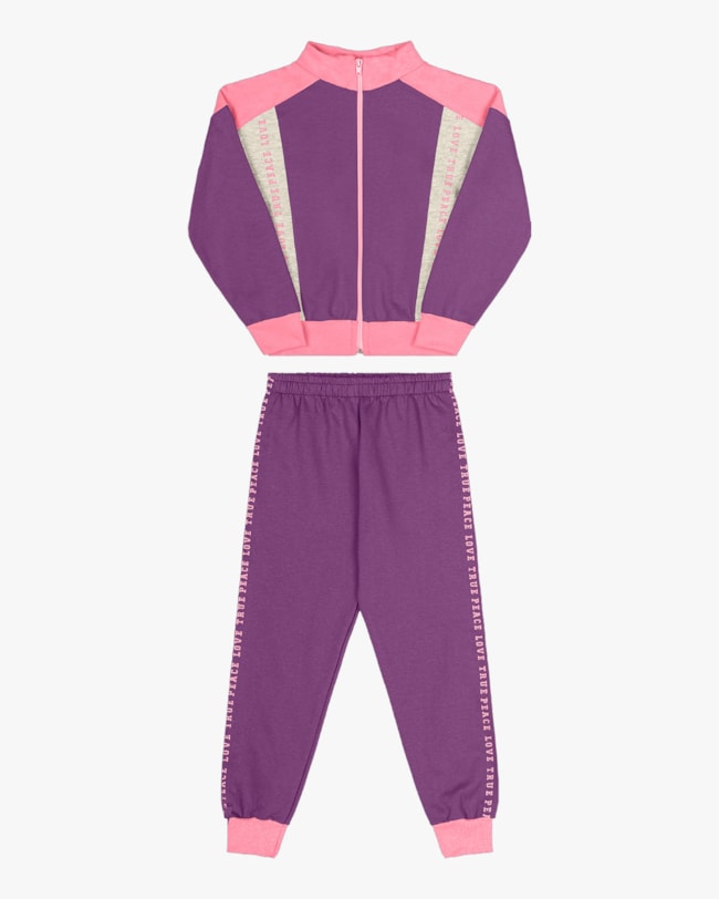Conjunto Infantil Menina com Jaqueta Bomber Kely Kety -Roxo-b062e6db-36a4-49fe-bc00-130f36a660e2