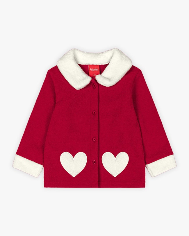 Conjunto Infantil Menina com Jaqueta em Moletom Pelúcia - Kely Kety - Rosa-2867daf1-81ae-4607-8e4a-072117362d32