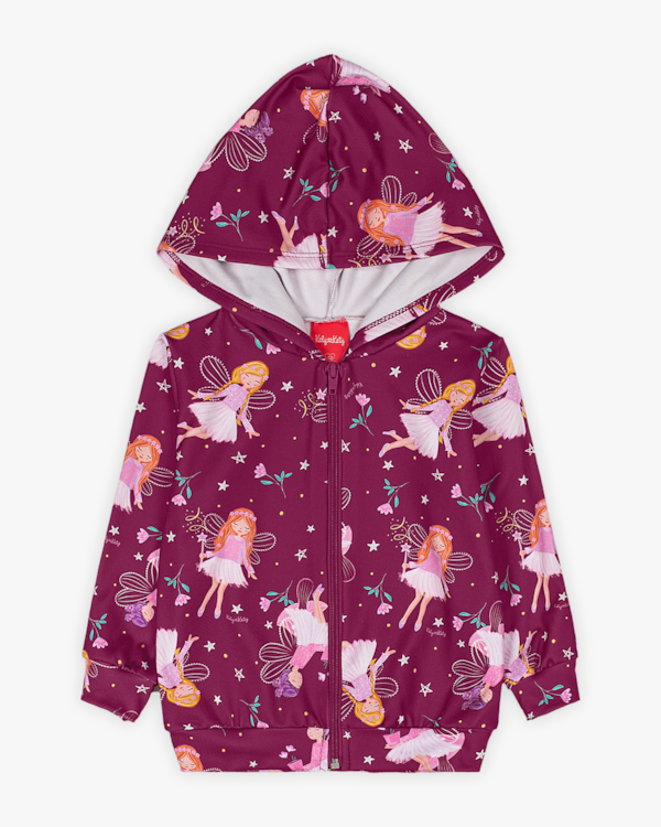 Conjunto Infantil Menina com Jaqueta Estampa Fadas - Kely Kety - Roxo