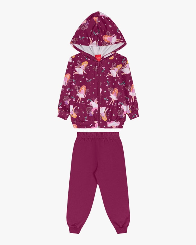 Conjunto Infantil Menina com Jaqueta Estampa Fadas - Kely Kety - Roxo-ece19fa3-09ce-43c2-bf3f-beaa54325741