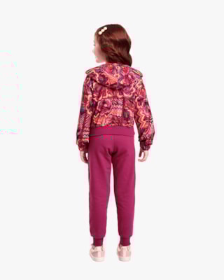 Conjunto Infantil Menina com Jaqueta Estampada - Kely Kety - Rosa Caramelo-10