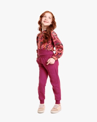 Conjunto Infantil Menina com Jaqueta Estampada - Kely Kety - Rosa Caramelo-10
