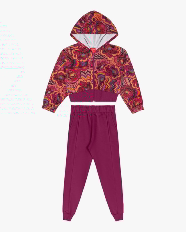 Conjunto Infantil Menina com Jaqueta Estampada - Kely Kety - Rosa Caramelo-8b791511-f1c2-475b-b6c5-65fabf4f52a0