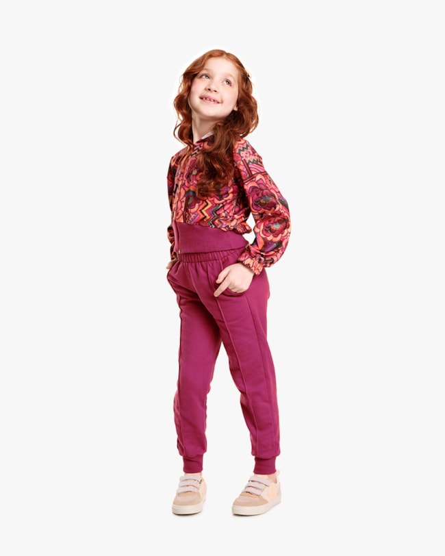 Conjunto Infantil Menina com Jaqueta Estampada - Kely Kety - Rosa Caramelo-7fee75f8-0fe7-43f8-a89d-c26a7ba7c8a4